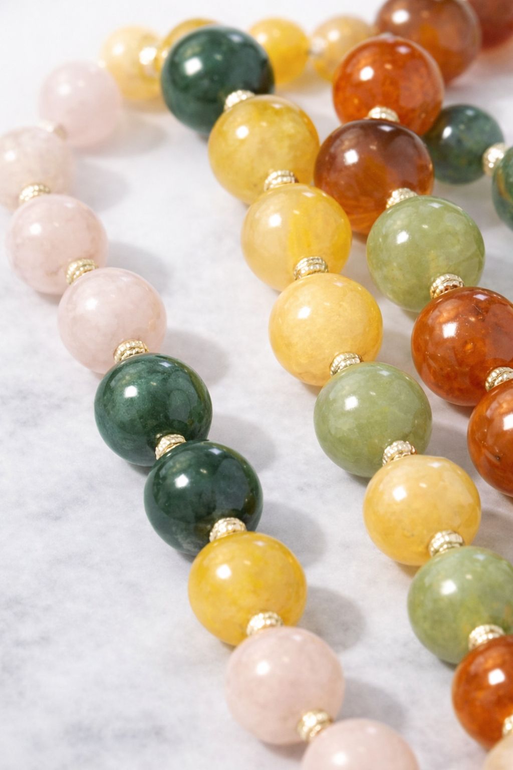 Multi Color Gemstone Mix 120 cm Jade · Quartz · Agate